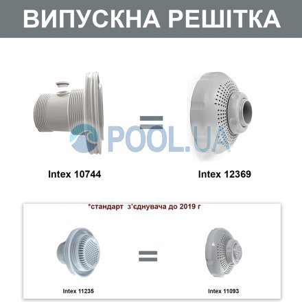 Выпускная решетка Intex 11093 для бассейна с отверстиями (38 мм) (82 мм крупная). Подходит к 11235 - 2